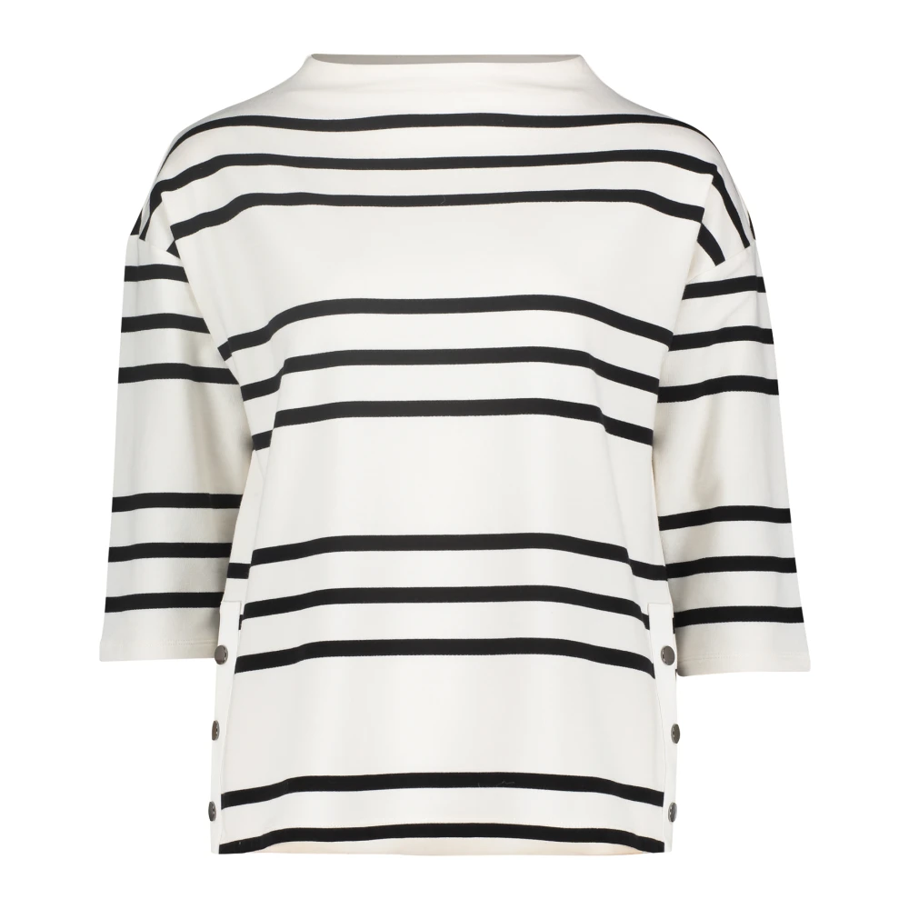 Betty Barclay Gestreepte Sweatshirt met Foliedruk White Dames