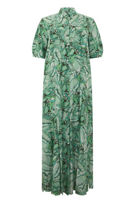 ganni island green dress A lot going on. Zero apologies