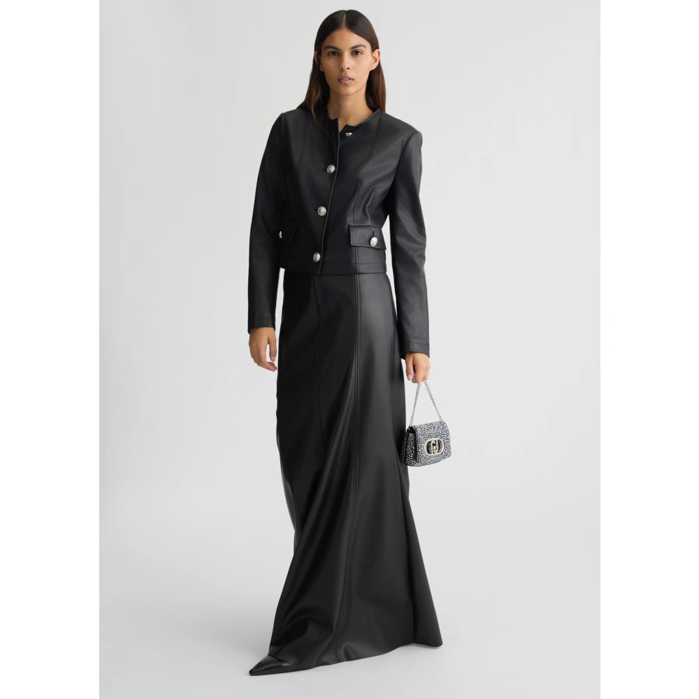 Liu Jo Jas van gecoat stof met ronde hals Black Dames