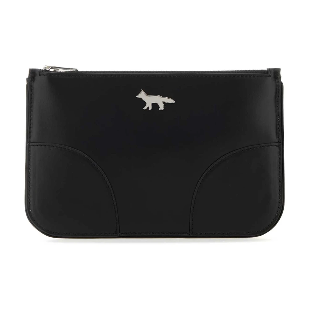 Maison Kitsuné Zwarte leren Boogie-pouch Black Dames