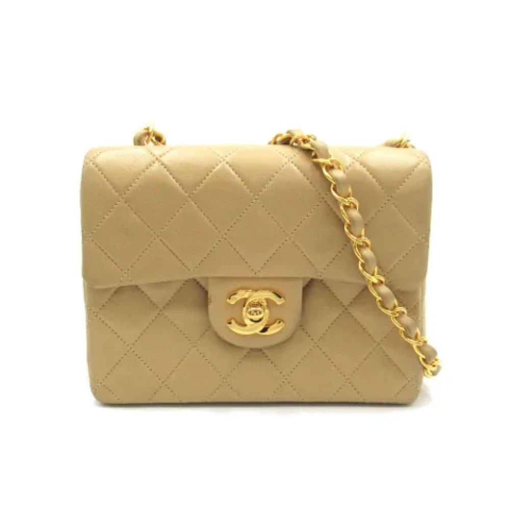 Chanel Vintage Pre-owned Leather shoulder-bags Beige Dames