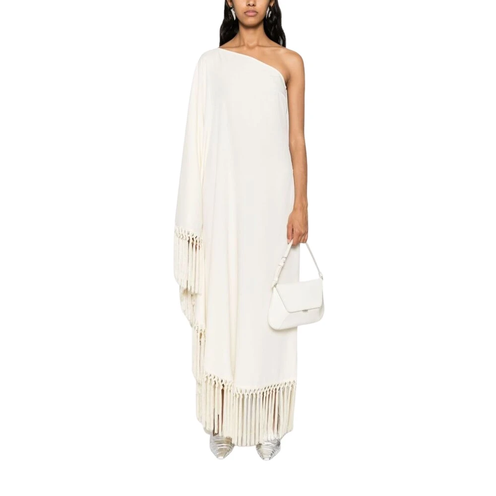 Taller Marmo Ivoor Witte Franje Column Jurk White Dames