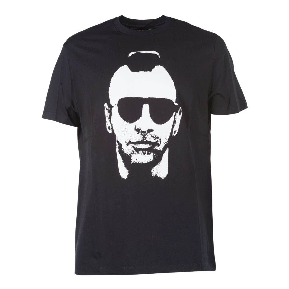 Neil Barrett Zwart Wit Mohican Gangsta T-shirt Black Heren