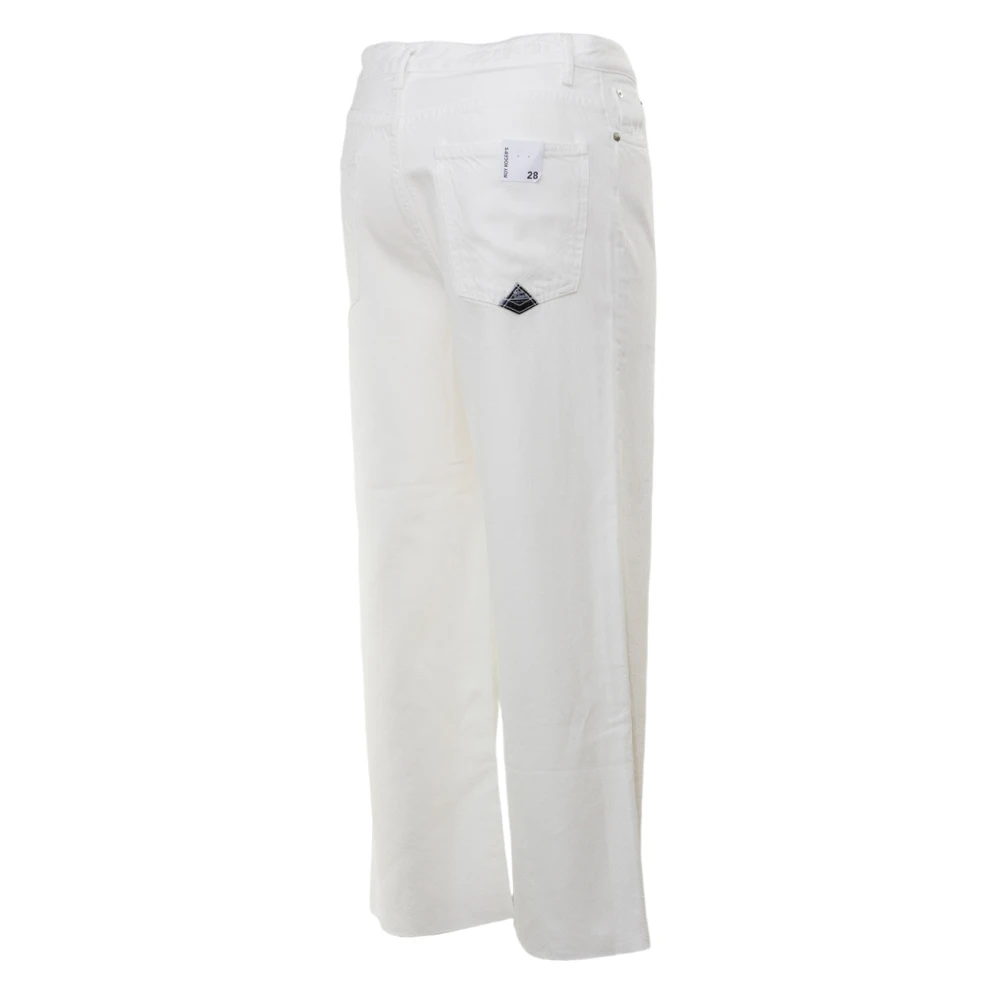 Roy Roger's Witte Wide Leg Cropped Jeans White Dames