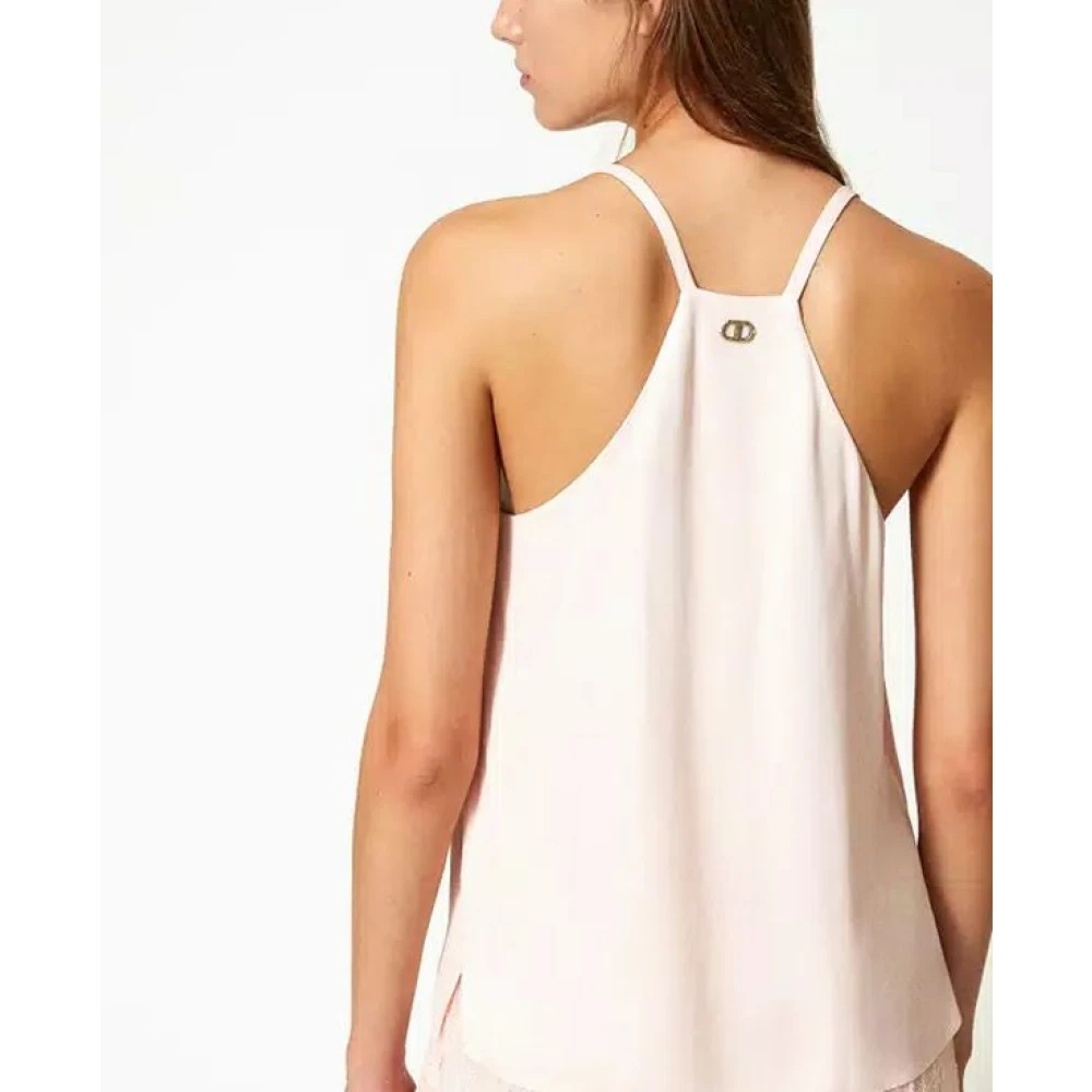 Twinset Roze Satijnen Cupcake Strap Top Pink Dames