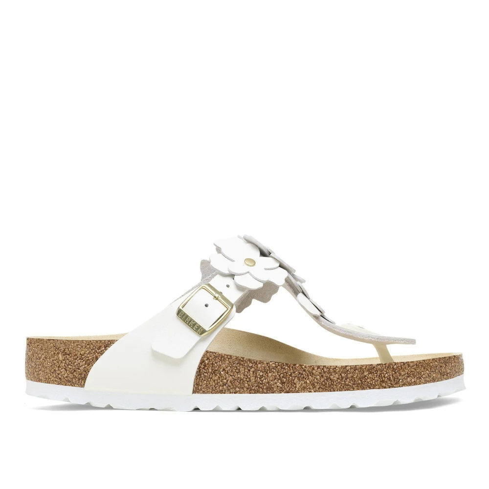 Birkenstock Women's White Flip Flops, 4 Uk, Gizeh Flowers