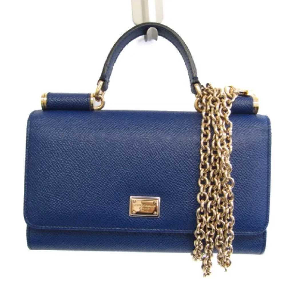 Dolce & Gabbana Pre-owned Leather shoulder-bags Blue Dames