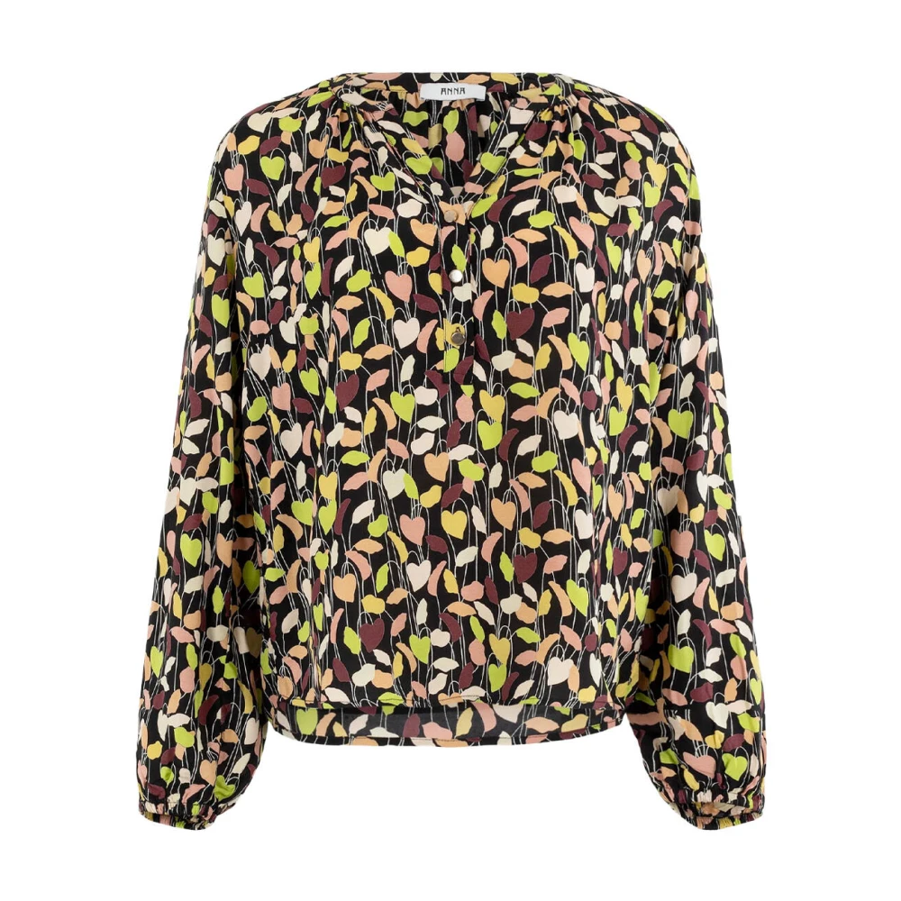 Anna Van Toor Lange mouw top in groen Multicolor Dames