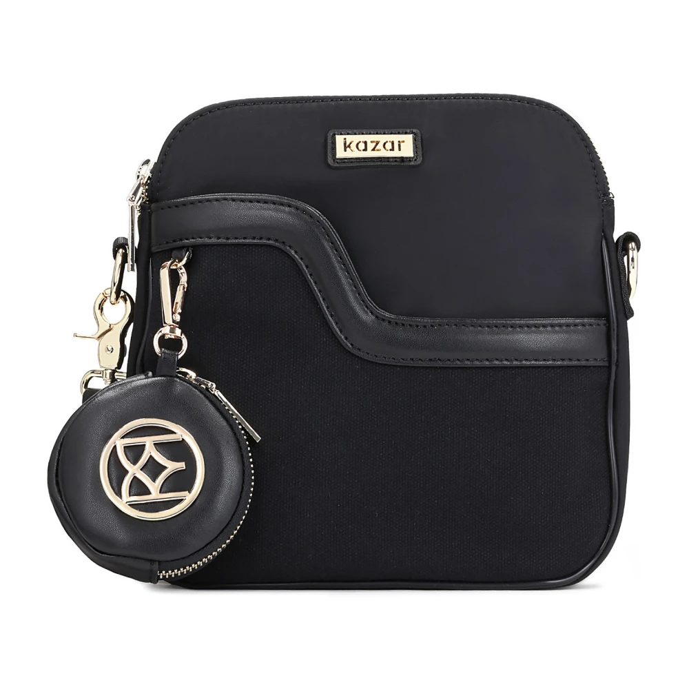 Kazar Dames zwarte messenger tas Black Dames