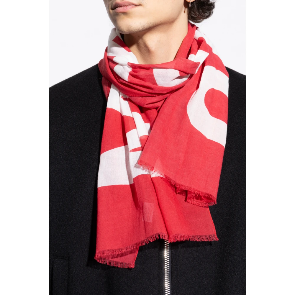 Moschino Sjaal met logo Red Unisex