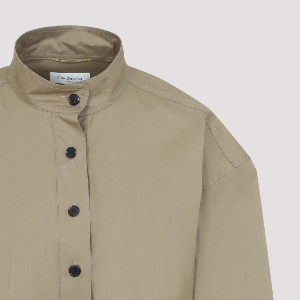 Saint Laurent Casual Oversized Shirt Beige Dames