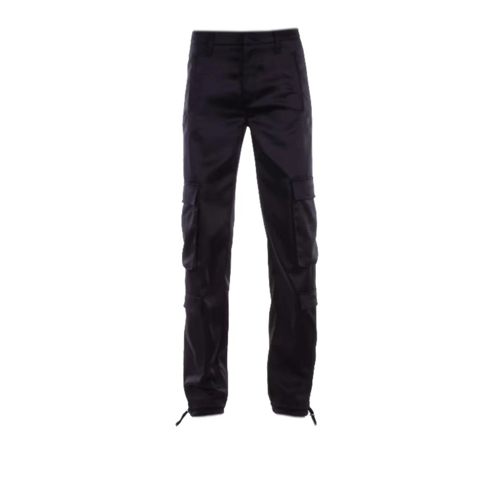 Dondup Cargo Satijnen Broek voor Vrouwen Black Dames