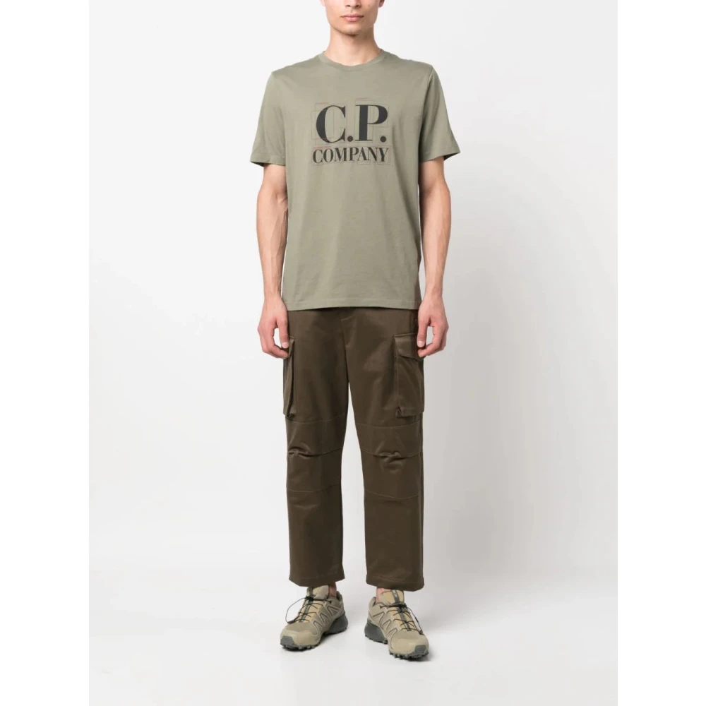 C.P. Company Logo Print Heren T-shirt Green Heren