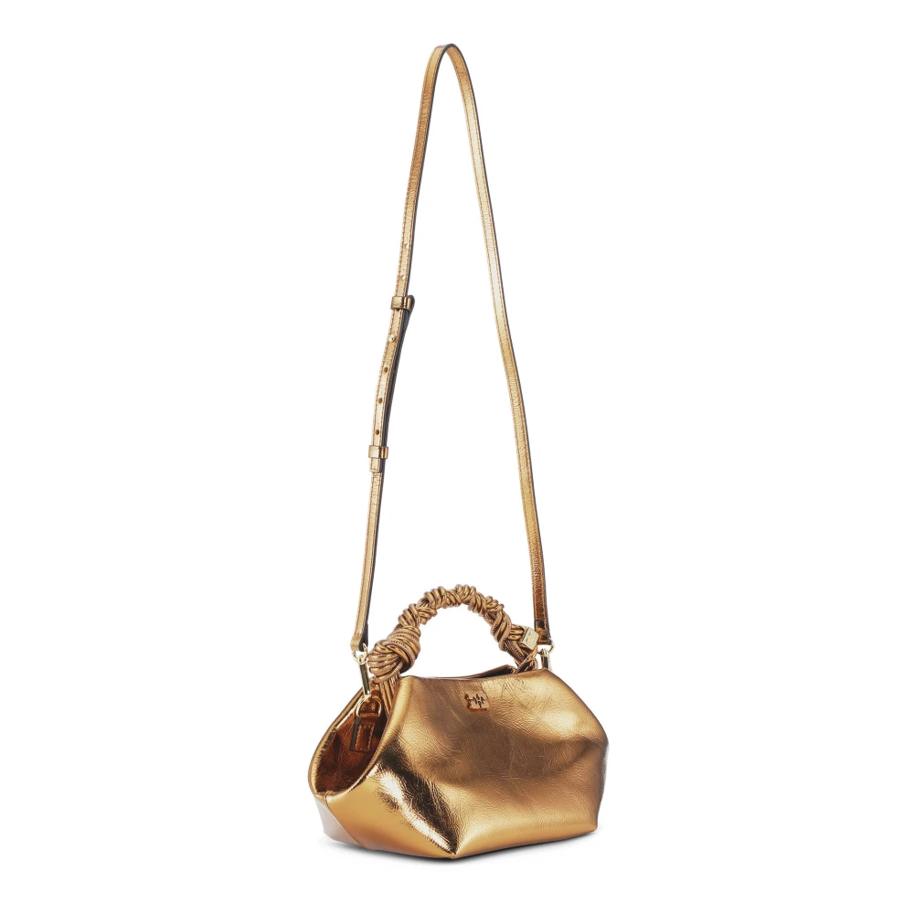 Ganni Bronzen Metallic Mini Tas Brown Dames