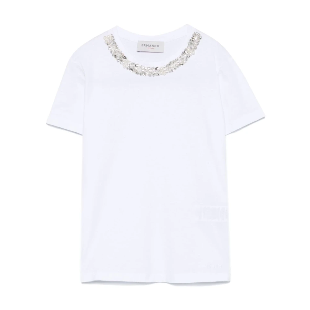 Ermanno Scervino Witte T-shirt met korte mouwen White Dames