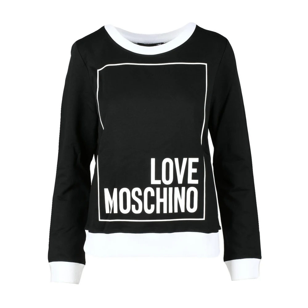 Love Moschino Zwart Wit Sweatshirt voor Vrouwen Black Dames