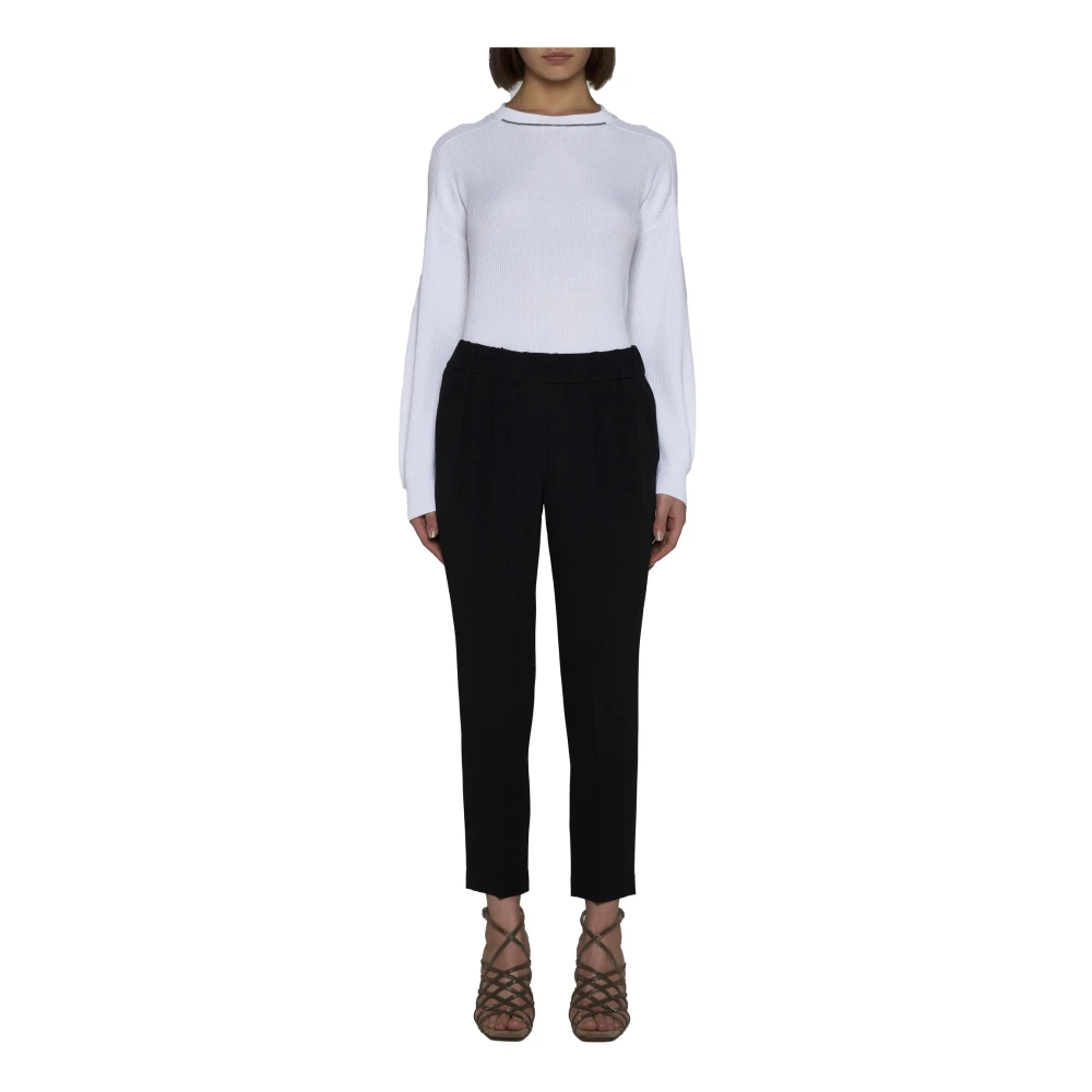 BRUNELLO CUCINELLI Witte Beaded Trim Sweater White Dames