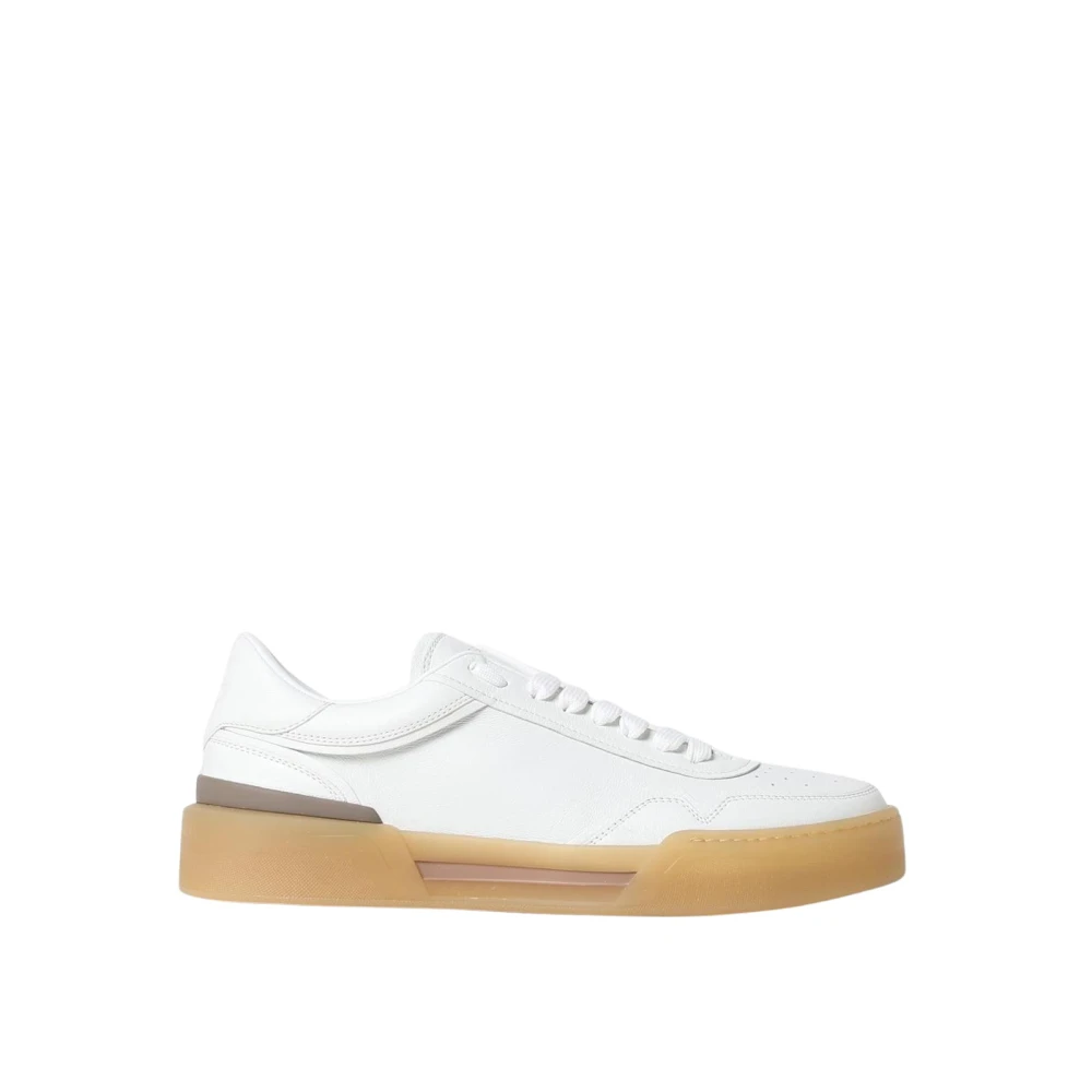 Dolce & Gabbana Men's White Leather Low Top Trainers