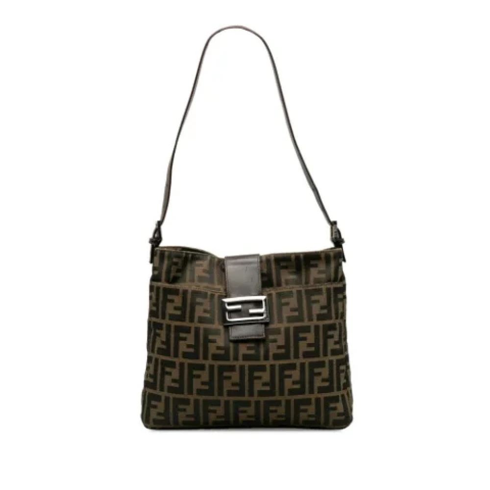 Fendi Vintage Pre-owned Canvas shoulder-bags Brown Dames