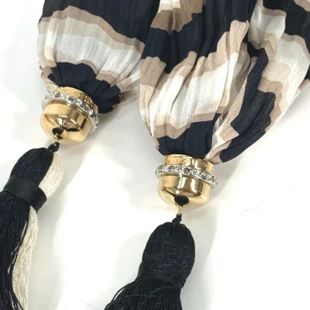 Louis Vuitton Vintage Pre-owned Silk scarves Black Dames