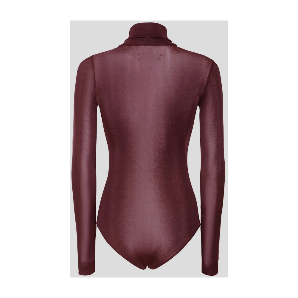 Maison Margiela Stijlvolle Turtleneck Body in Viscose Red Dames