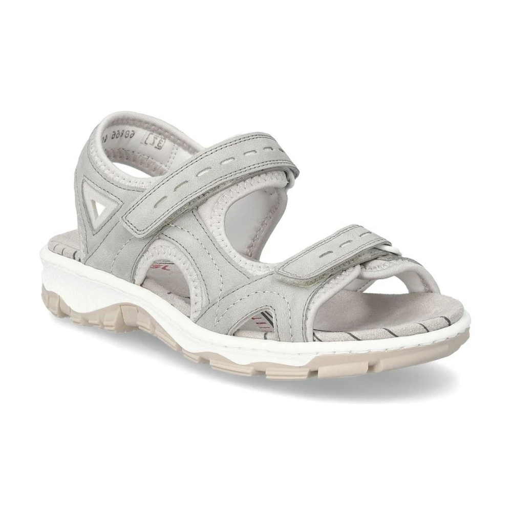 Rieker Women's Gray Flat Sandals, 7 Uk, Grey Casual Flat Sandals