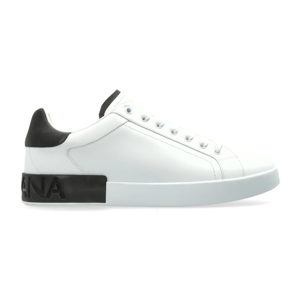 Dolce & Gabbana Men's White Sneakers,, Portofino Sports Shoes Size 8