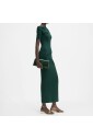 robe-drapee-vert-fonce