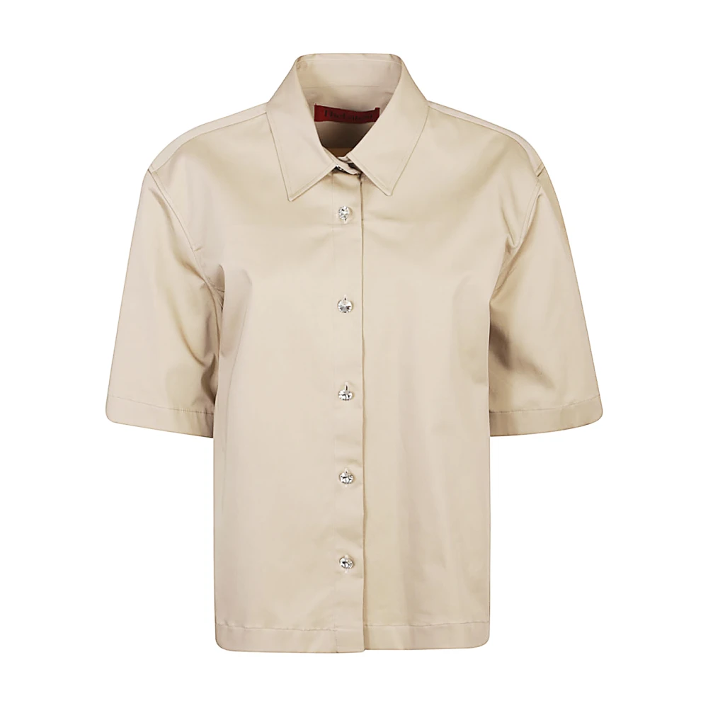 Thelatest Women's Beige Jewel Button Shirt - Shirts - M - Blouses & Shirts