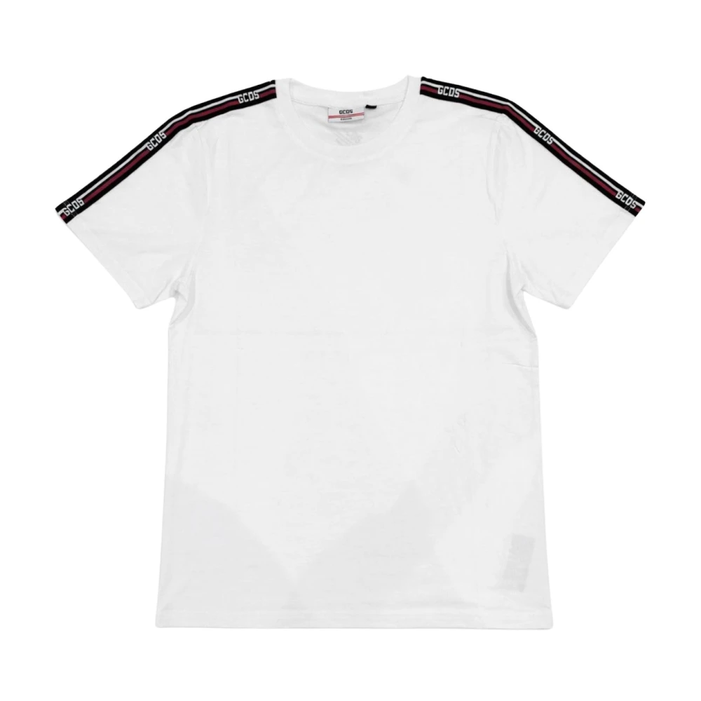 Gcds White T-Shirts, Male, Xs, Logo Tape Ss T-Shirt
