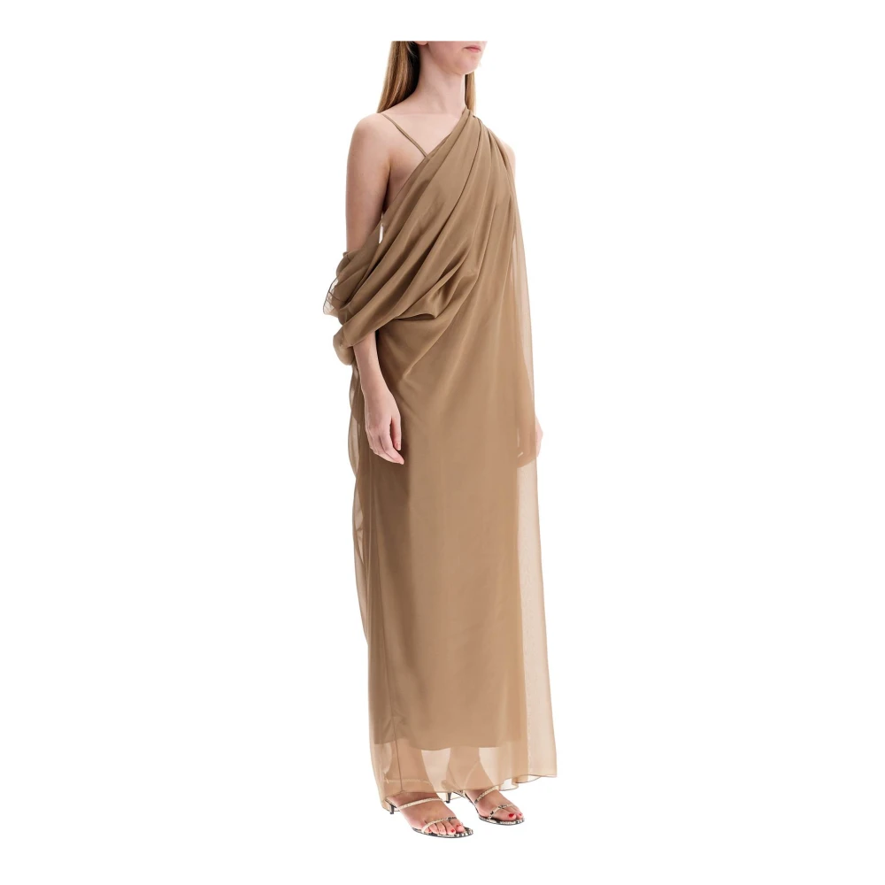 Khaite Zijden chiffon maxi jurk Beige Dames