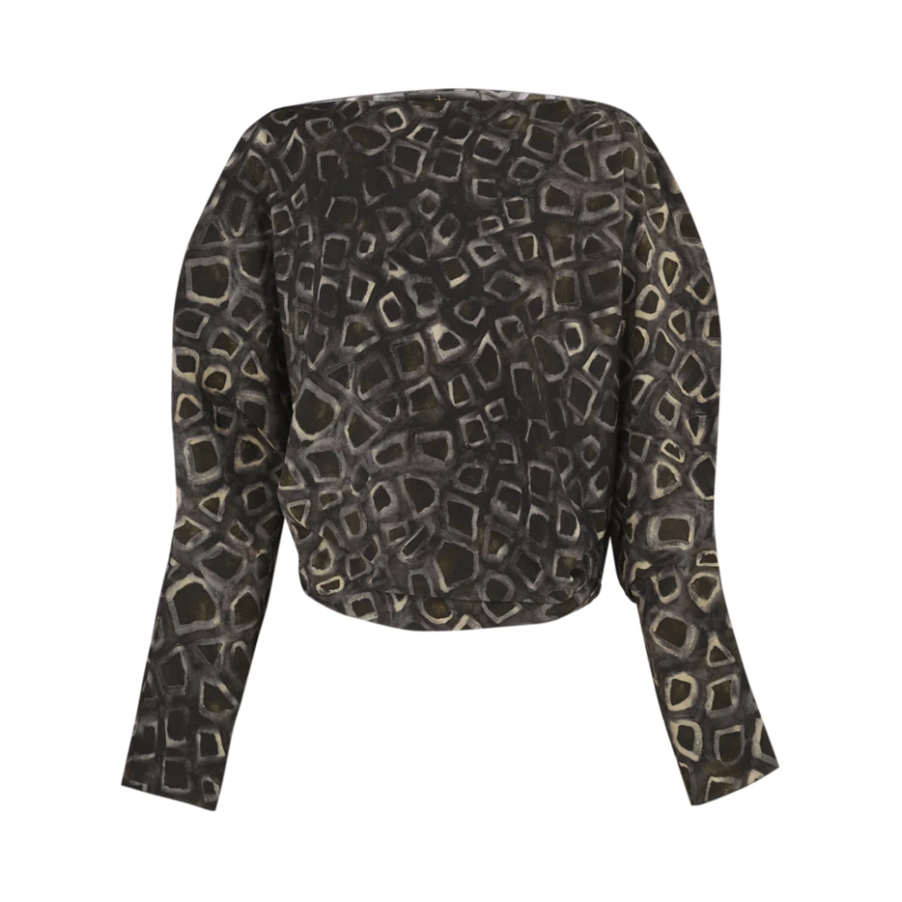Cortana Women's Black Irma, Top In Silk With Yasu Print