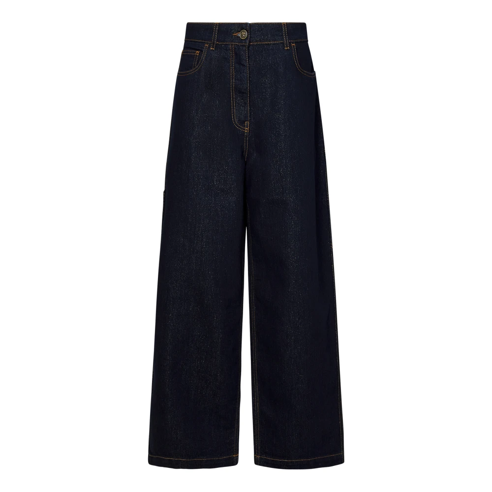 ETRO Blauwe Baggy Jeans met Hoge Taille Blue Dames