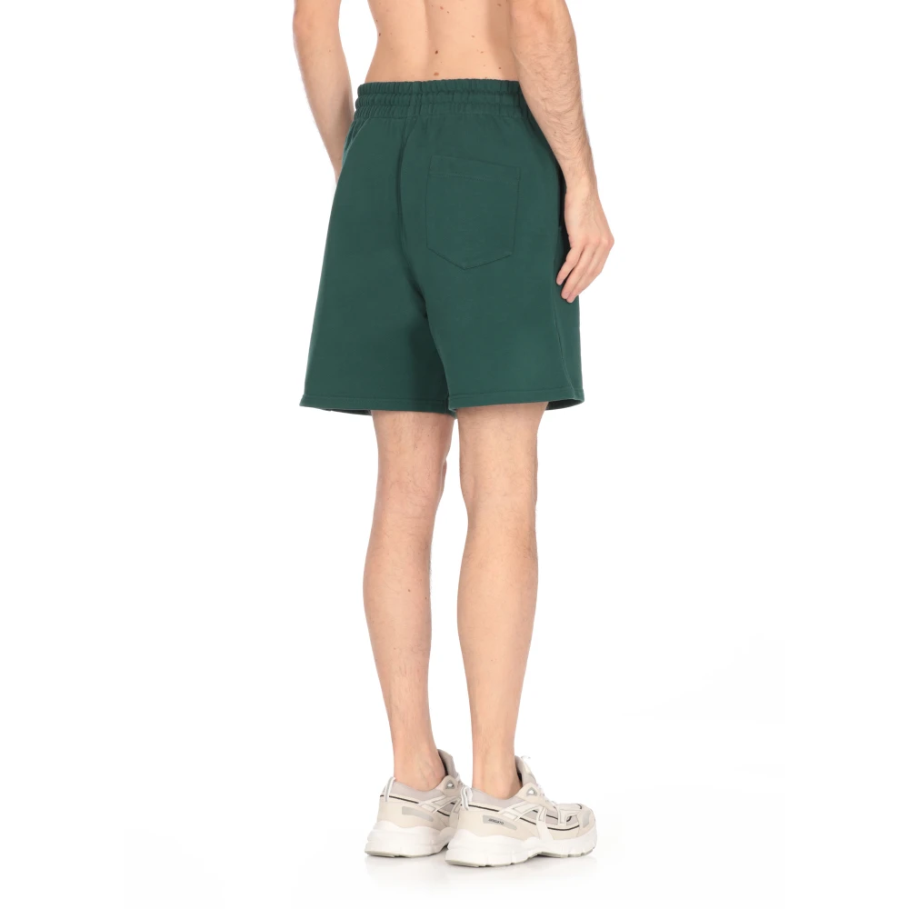 Casablanca Groene katoenen shorts met gotisch logo Green Heren