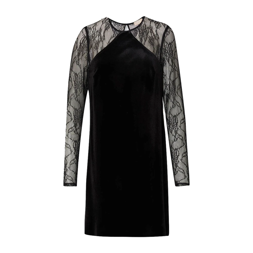 Liu Jo Korte kanten en fluwelen jurk Zwart Black Dames