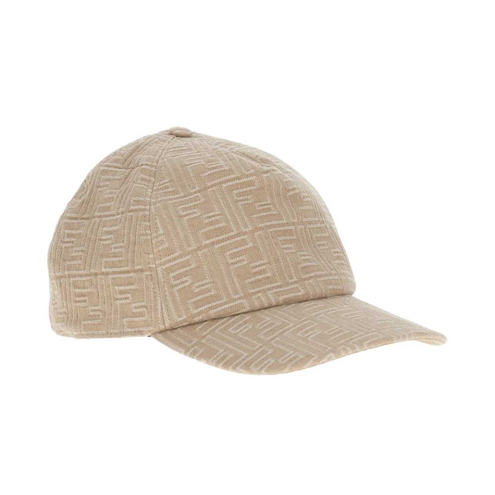 Fendi Men's Beige Hats & Caps, One Size, Ff Cap