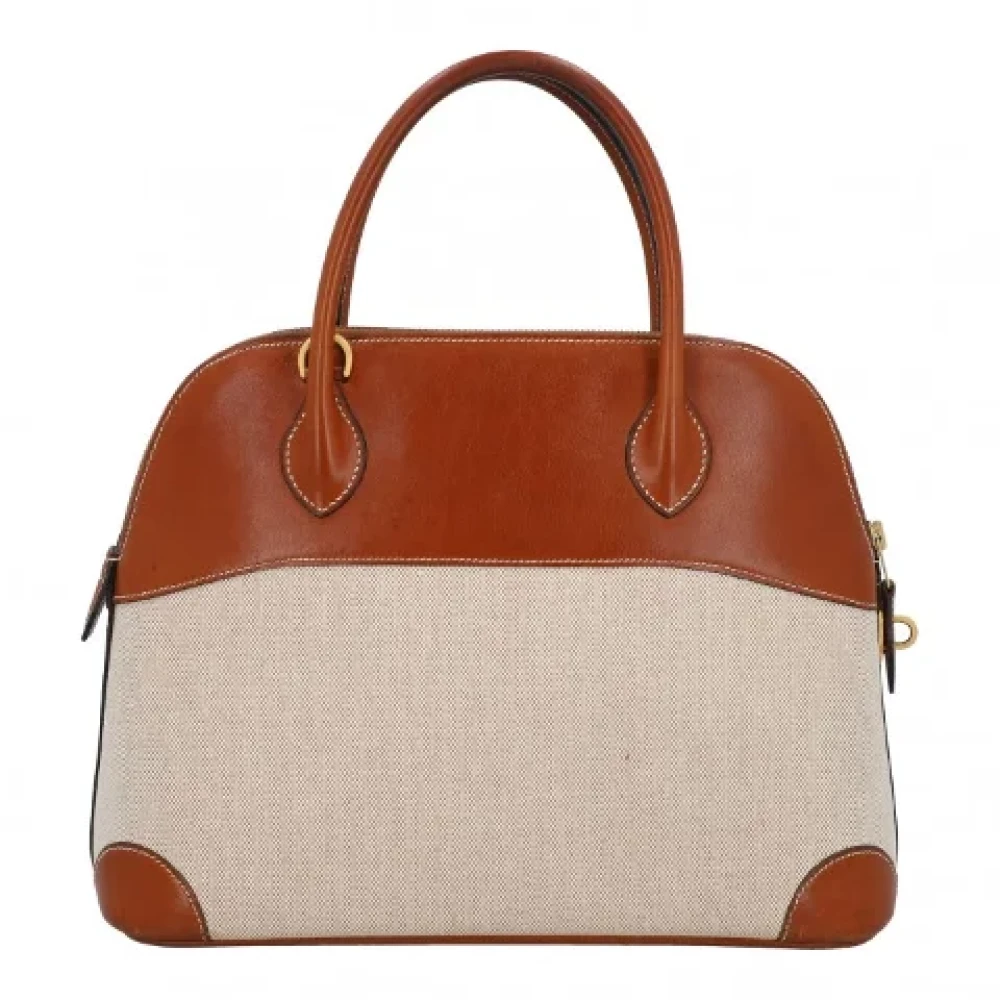 Hermès Vintage Pre-owned Leather handbags Beige Dames