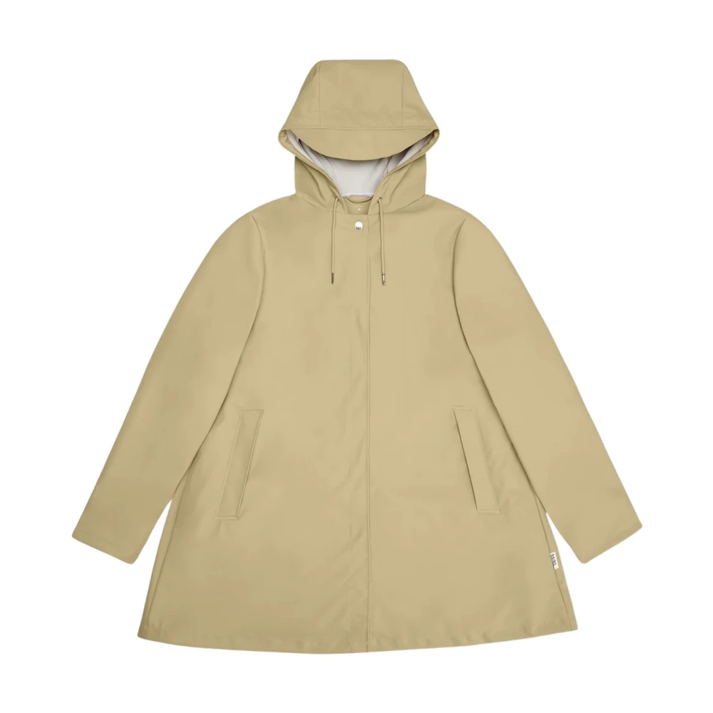 Rains Beige regenjas met capuchon en zakken Beige Dames