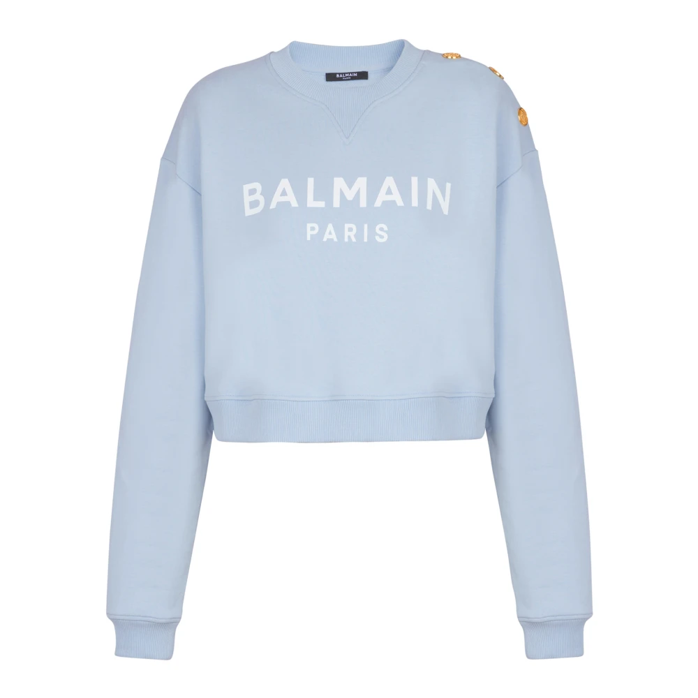 Balmain Gedrukte Parijse sweatshirt Blue Dames