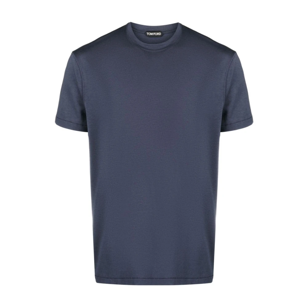 Tom Ford Lyocell Katoenen T-Shirt in Marineblauw Blue Heren