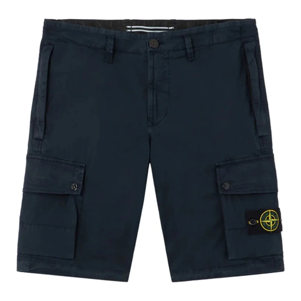 Stone Island , Casual Shorts, Male, Blue, W30, Slim-Fit Cargo Bermuda Shorts - Image 3