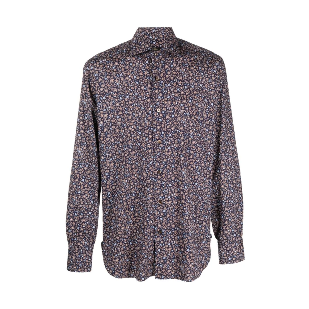Barba Bloemenprint Katoenen Overhemd Multicolor Heren
