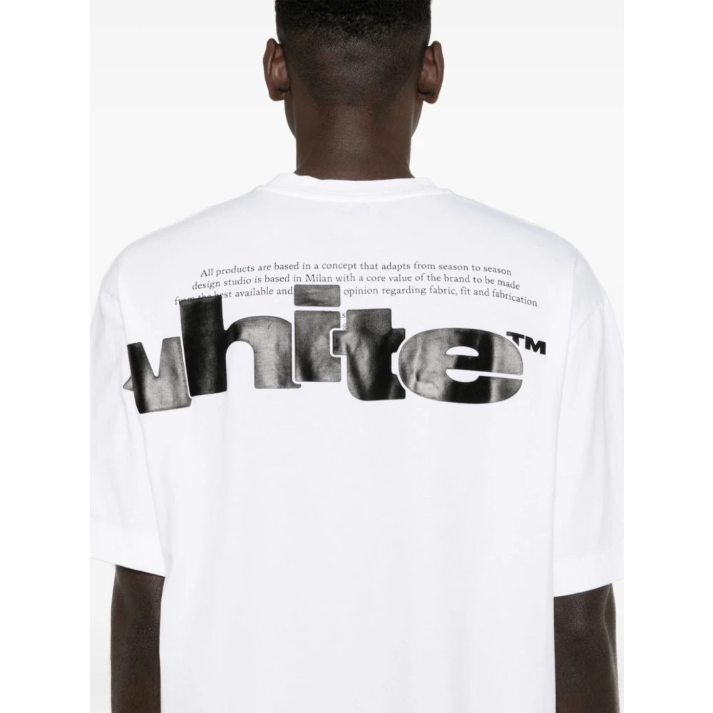 Off White Witte katoenen T-shirt White Heren