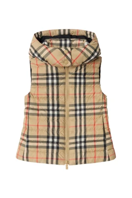 Check Hooded Puffer Gilet