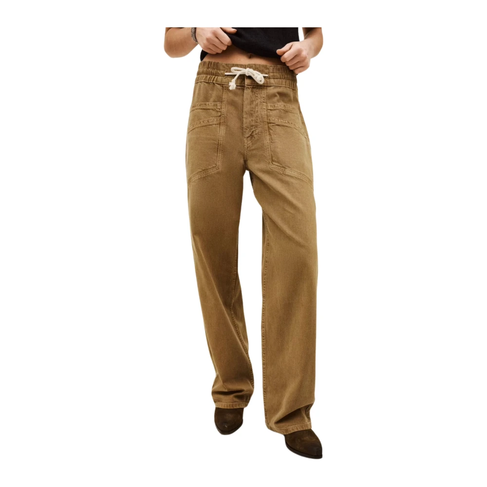 Ba&Sh Women's Brown Fima Pant - Wide Trousers - S - Trousers