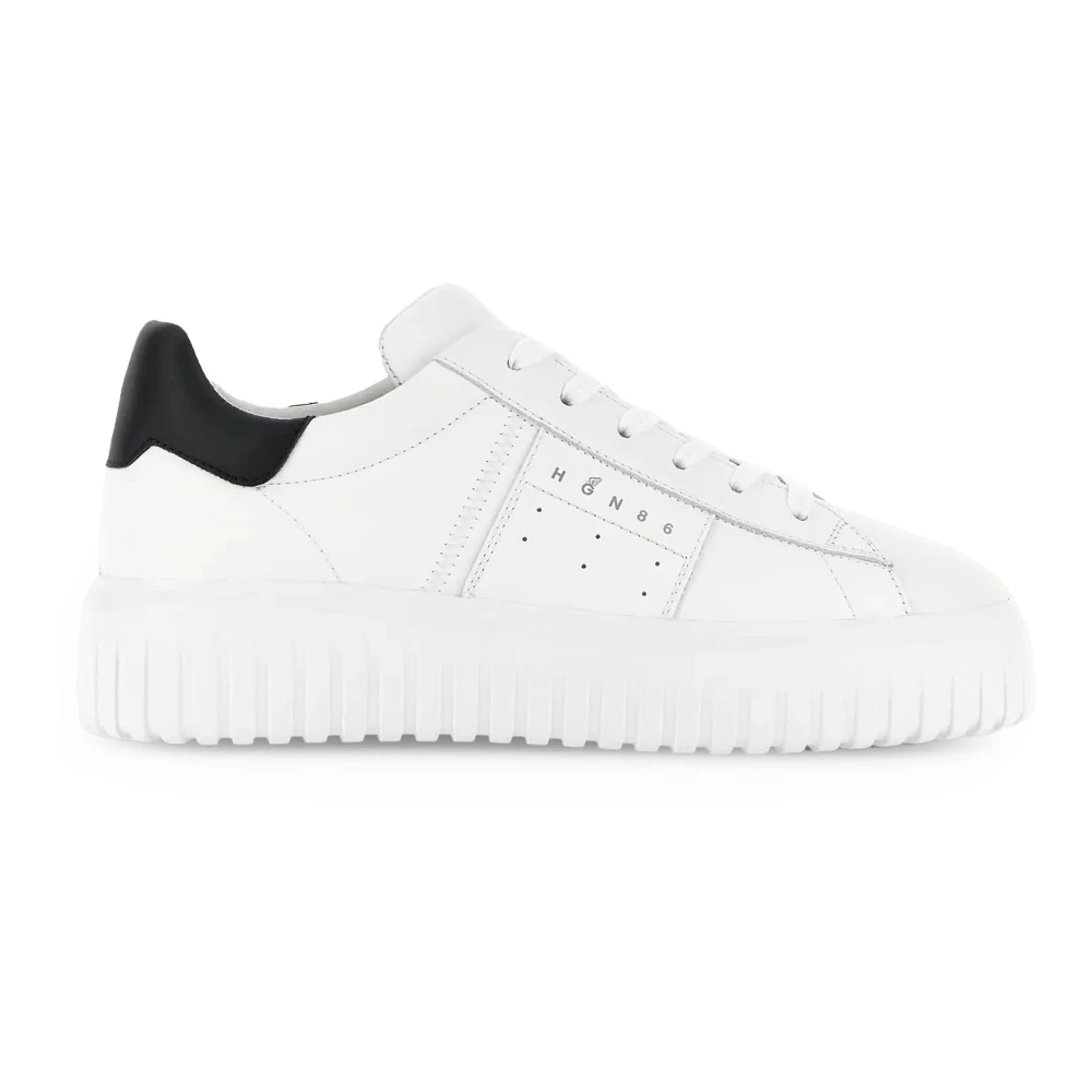 Hogan Men's White Sneakers,, Stripes Leather Trainers Size 7 Uk