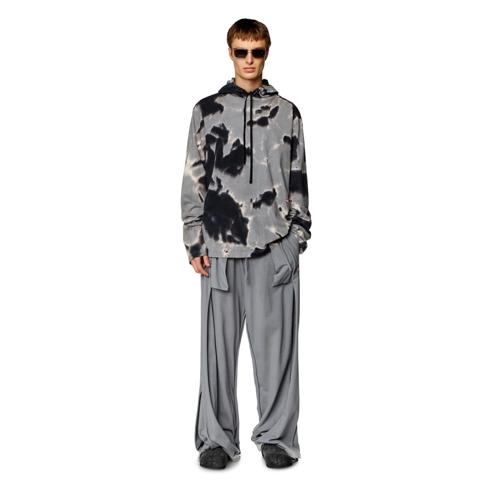 Diesel Hoodie in tie-dye jersey Multicolor Heren