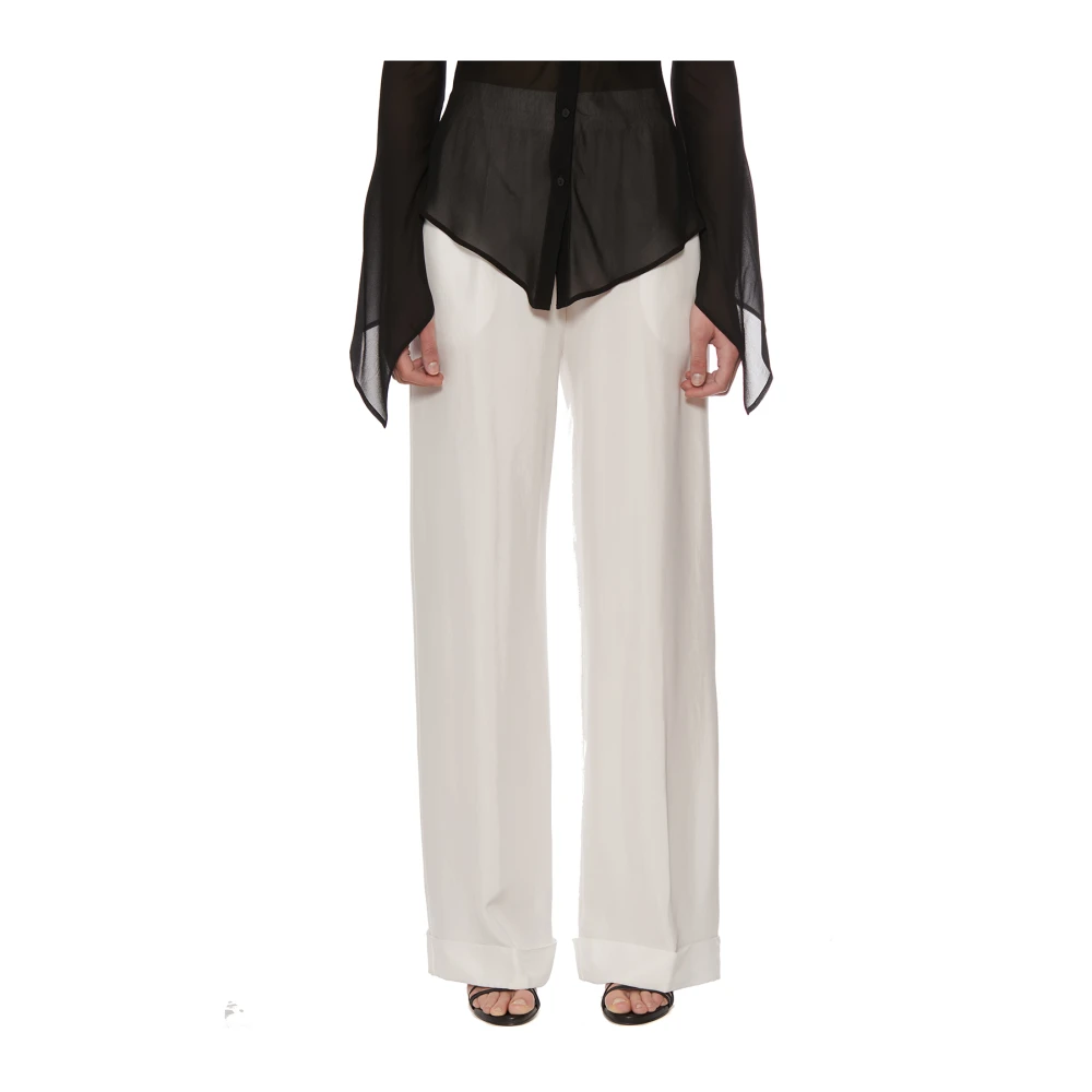 Andrea Ya aqov Trekkoord Wijde Pijp Broek White Dames
