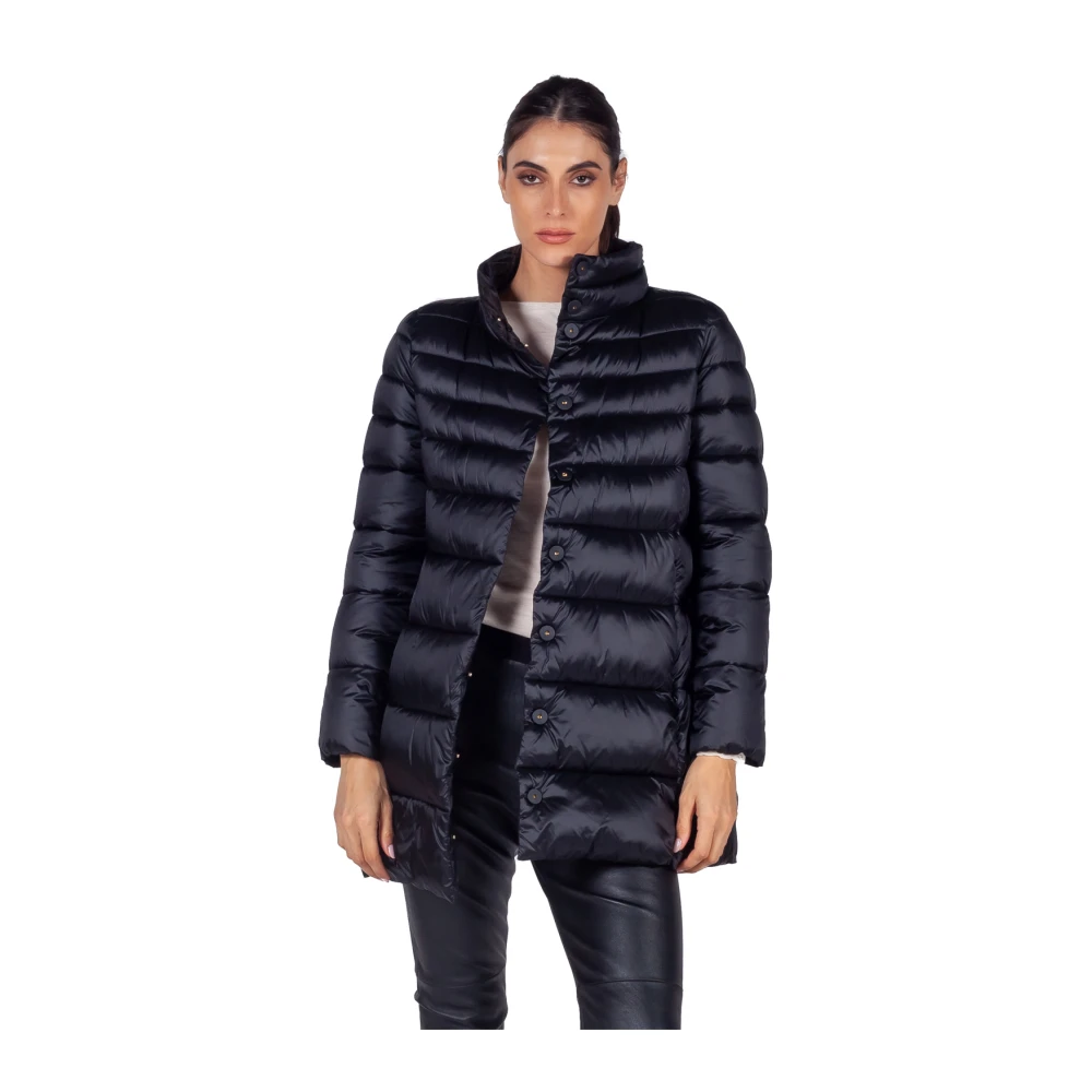 Emme DI Marella Zwarte Toscana Gewatteerde Jas Black Dames