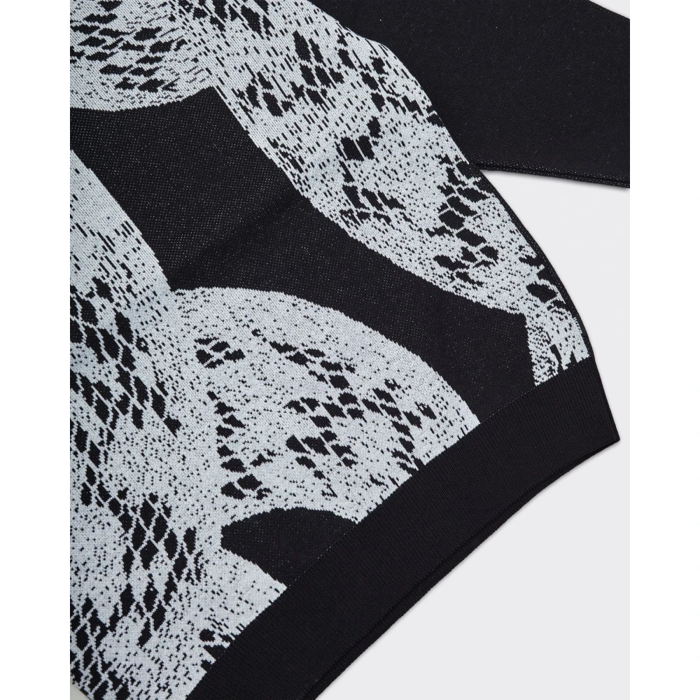 Iuter Zwarte Boa Trui Jacquard Gebreid Black Heren